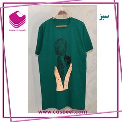 تصویر لانگ زنانه طرح دختر گربه نخ پنبه کد 1015