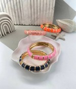 تصویر دستبند النگویی میناکاری طرح راه راه 