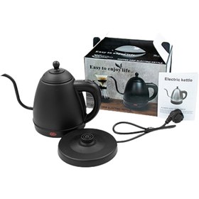 تصویر کتل برقی تمام استیل 1.2 لیتری Electric Kettle Black Stainless Steel 1.2 liter