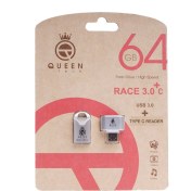 تصویر فلش مموری کوئین تک مدل RACE USB3 ظرفیت 64 گیگابایت ا Queen tech Race Flash Memory 64GB USB3 Queen tech Race Flash Memory 64GB USB3