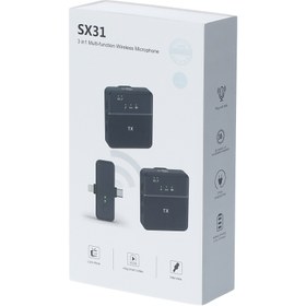 تصویر میکروفن یقه ای  وایرلس دار مدل SX31 دو کاربره Wireless Microphone SX31