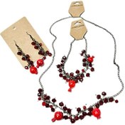 تصویر ت زیورآلات طرح انار | گردنبند، دستبند و گوشواره خاص و چشم‌نواز 