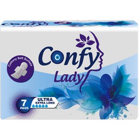 تصویر نوار بهداشتی کانفی لیدی مدل Ultra Extra long بسته 7 عددی Confi lady sanitary napkin, Ultra Extra long model, pack of 7