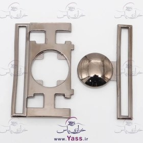 تصویر سگک جفتی فلزی دودی 