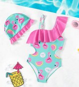 تصویر ست دو تکه مایو نوزادی فلامینگو ضد کلر و ضد حساسیت سایز ۱۸ تا ۲۴ ماه 