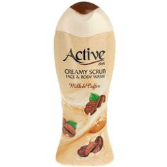 تصویر شامپو بدن و صورت کرمی با رایحه شیر و قهوه 400گرم اکتیو Active Creamy Scrub Face And Body Wash Milk And Coffee 400g