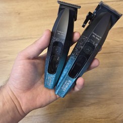 تصویر ست خط‌زن و حجمزن کیمی Kemei-1817 + Kemei-1819 رنگ آبی 