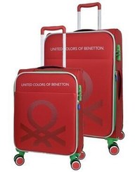 تصویر چمدان و ساک قرمز مردانه زنانه پارچه لوکس Benetton Ultra Light 2 مجموعه بزرگ پسر کابینت Bnt2200 بنتون اورجینال United Colors of Benetton 