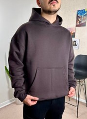 تصویر هودی بیسیک قهوه ای 