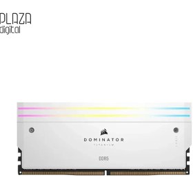 تصویر رم دسکتاپ DDR5 دو کاناله 6000 مگاهرتز CL30 کورسیر مدل Dominator Titanium RGB White ظرفیت 32 گیگابایت 