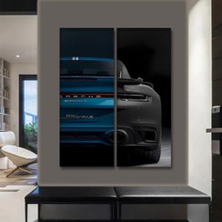 تصویر تابلو شاسی مدل porsche turbo s مجموعه 2 عددی 