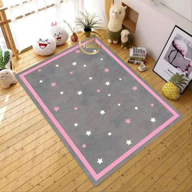 تصویر فرشینه اتاق کودک طرح ستاره کدh288 Nursery Rug star gray