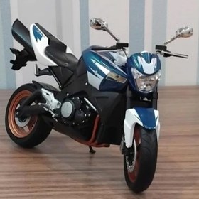 تصویر ماکت موتورسیکلت سوزوکی B-KING (رنگ آبی سفید اسپیشیال) 