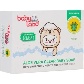 تصویر صابون شفاف بچه حاوی عصاره آلوئه ورا بی بی لند Baby Land Aloe Vera Clear Baby Soap 100g