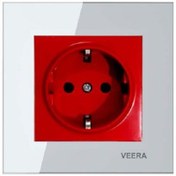 تصویر پریز ارت UPS ویرا مدل کریستال بژ Veera Switch And Sockets Beige Crystal