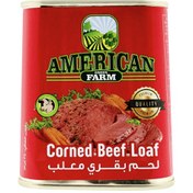 تصویر کنسرو گوشت 340 گرم امریکن فارم – American farm Beef flavour Luncheon meat 