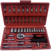 تصویر جعبه 46 پارچه آچار و سری بکس و پیچ گوشتی 