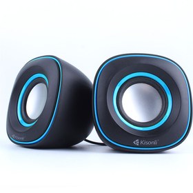 تصویر اسپیکر دو تکه لپتاپی کیسونلی v350 ا Kisonli V350 Multimedia USB Speaker Wierd Kisonli V350 Multimedia USB Speaker Wierd