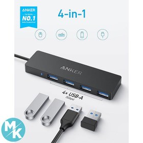 تصویر هاب انکر Anker USB C Hub 4 Ports USB 3.0 with 5Gbps Data Transfer مدل A8309 Anker 4-Port Ultra Slim USB 3.0 Data Hub A8309