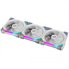 تصویر فن کیس لیان لی UNI Fan INFINITY SL120 RGB White بسته 3 عددی LIAN LI UNI FAN IN SL120 INFINITY RGB White 3 in 1 Case Fan