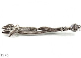 تصویر کرکوش نقره پنج رشته ای آویز طرح برگ کد 21976 