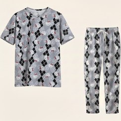 تصویر ست تی شرت و شلوار راحتی زنانه جنس گیاهی طرح کیتی 