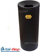 تصویر سطل زباله اداری استیل مشکی 20 لیتری 