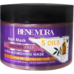 تصویر ماسک مو فری سولفات پنج روغن بنمورا مدل Benmora Ultra Nourishing 5 oil Hair Mask Benmora Ultra Nourishing 5 oil Hair Mask 500ml