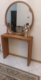 تصویر آینه کنسول چوبی مدرن Modern wooden mirror and console