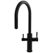 تصویر شیر آشپزخانه راسان مدل هلگا دو منظوره شاوری مشکی Rassan helga kitchen faucet