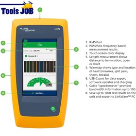 تصویر تستر شبکه Fluke Networks LinkIQ ™ Cable+Network Tester LIQ-100 Fluke Networks LIQ-100 LinkIQ Cable + Network Tester