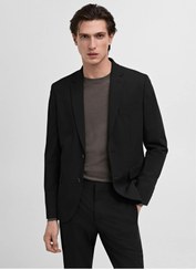 تصویر ژاکت مردانه مشکی منگوMANGO Man | 87030252 اورجینال 