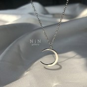 تصویر گردنبند ماه نقره 