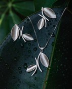 تصویر گردنبند و گوشواره نقره A1120 