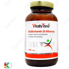 تصویر کپسول ژلاتینی مولتی ویتامین و مینرال ویتالی تون ۶۰ عددی 