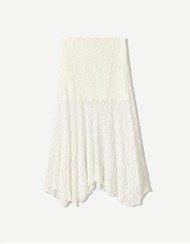 تصویر شلوارک دامنی میدی توری بلوند زنانه سفیدِ خاموش برشکا 