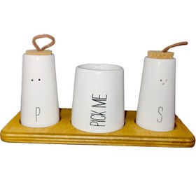 تصویر ست نمک پاش زیر بامبو X334 