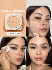تصویر پنکیک کرم پودری ش__یگ__lam | پوشانندگی قوی، بافت سبک، ماندگاری بالا - porcelain Skinfluencer Full Coverage Powder Foundation