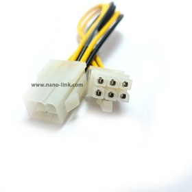 تصویر افزایش طول ۶ پین گرافیکی PCI EXPRESS 6 PIN EXTENDER CABLE