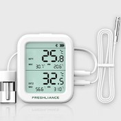 تصویر دیتالاگر دما و رطوبت بلوتوثی دیواری با پراب دمای اکسترنال سفارشی مدل Blue Tag TH30R-S Bluetooth Wall-Mounted Temperature and Humidity Data Logger with Custom External Temperature Probe, Model Blue Tag TH30R-S