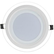 تصویر پنل 9 وات دور شیشه مهتابی زمان نور 