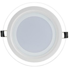 تصویر پنل 12 وات دور شیشه مهتابی زمان نور 