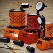 تصویر کوره ذوب طلا برقی وارداتی با بوته گرافیتی و انبر 800 وات خانگی 