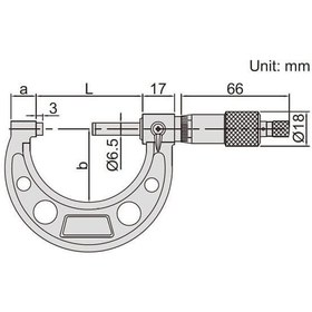 تصویر میکرومتر خارج سنج 6-5 اینچ اینسایز مدل 6-3203 INSIZE 3203-6 outside micrometer