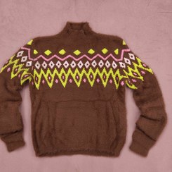 تصویر بافت موهر قهوه ای طرحدار 0126 