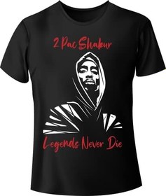 تصویر Tupac Shakur, Legends Never Die, Hip Hop, Rap T-Shirt, 100% Cotton, D-0001 