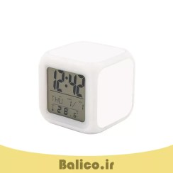 تصویر ساعت رومیزی دیجیتال هفت رنگ بالیکو مدل مکعب 