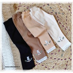 تصویر لگ دخترانه مدل خرگوشی رنگ کرم 