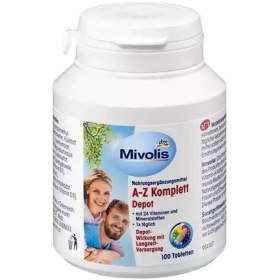 تصویر مولتی ویتامین کامل A_Z میولیس آلمان - ۱۰۰ عددی Mivolis A-Z Komplett Depot, Tabletten, 100 St., 138 g