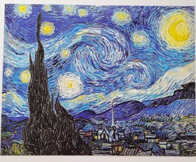 تصویر پوستر نقاشی شب پر ستاره 